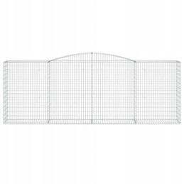 Decorative gabion basket, 400x50x140/160cm, silver