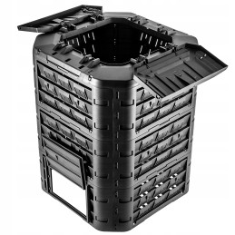 Juodas modulinis sodo komposteris, ištisus metus, su trąšomis, 950l bakas