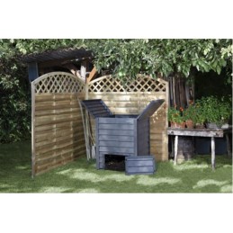 600l termo medienos komposteris su garantia tinklelio grindimis