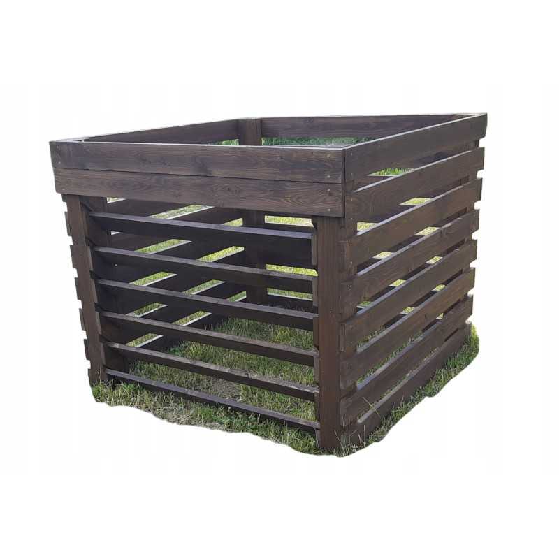 Sodo komposteris iš medžio masyvo, 1400l, apdailintas vidaron impregnavimu