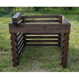 Sodo komposteris iš medžio masyvo, 1400l, apdailintas vidaron impregnavimu