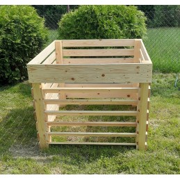 Sodo komposteris iš medžio, 1400l, sėmenų lakas