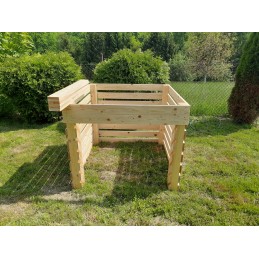 Sodo komposteris iš medžio, 1400l, sėmenų lakas