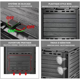 Vounot sodo komposteris, didelis kokybiškas, 300l