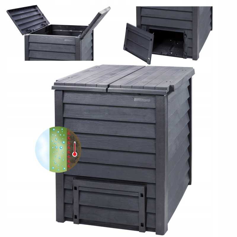 Premium termo-medinis sodo komposteris 600l