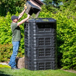 Modulinis sodo komposteris, juodas, ištisus metus, vienos kameros, didelis