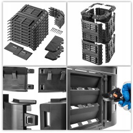 Modulinis sodo komposteris, juodas, ištisus metus, vienos kameros, didelis