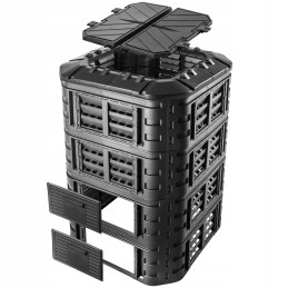 Modulinis sodo komposteris, juodas, ištisus metus, vienos kameros, didelis