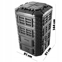 Modulinis sodo komposteris, juodas, ištisus metus, vienos kameros, didelis