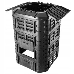 Modulinis sodo komposteris, juodas, ištisus metus, vienos kameros, didelis
