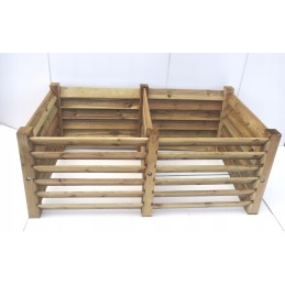 Dviejų kamerų medinis komposteris, 1600 litrų