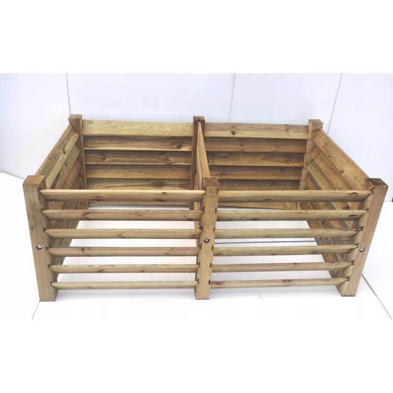 Dviejų kamerų medinis komposteris, 1600 litrų