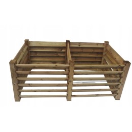 Dviejų kamerų medinis komposteris, 1600 litrų