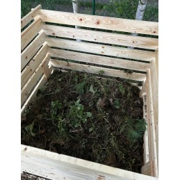 Sodo komposteris iš medžio, 1150 l, lininis lakas