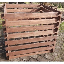 Medinis sodo komposteris 1370l, atidarytas, xxl, impregnuotas, spalvos