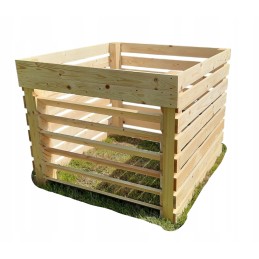 Sodo komposteris iš medžio, 1400l, sėmenų lakas