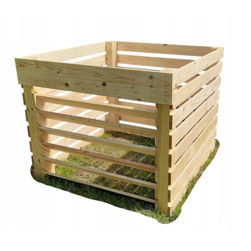 Sodo komposteris iš medžio, 1400l, sėmenų lakas