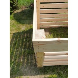 Sodo komposteris iš medžio, 1400l, sėmenų lakas