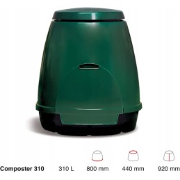 Eco-king sodo komposteris 600l, juodas, didelis, ilgaamžis