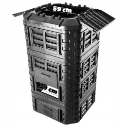 Modulinis sodo komposteris, juodas, ištisus metus, vienos kameros, didelis