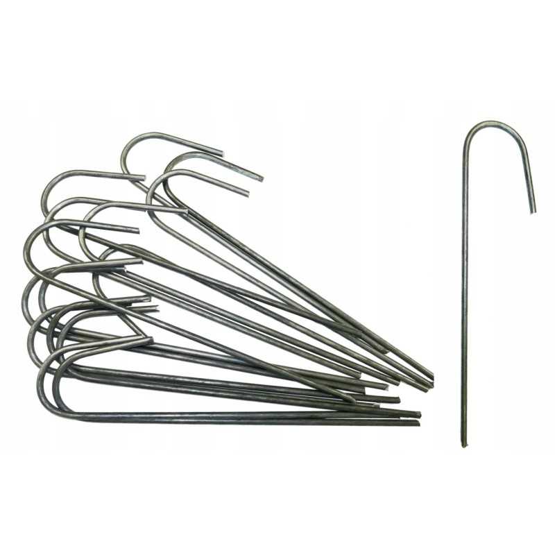 Smeigtukai, metalinis kaištis agrotekstilei ir tinklams tvirtinti, 15 cm, 100 vnt.
