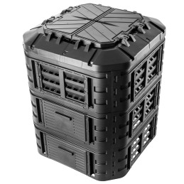 Modulinis sodo komposteris, juodas, ištisus metus, vienos kameros, didelis