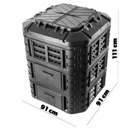 Modulinis sodo komposteris, juodas, ištisus metus, vienos kameros, didelis