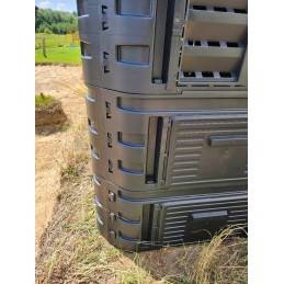 Modulinis sodo komposteris, juodas, ištisus metus, vienos kameros, didelis