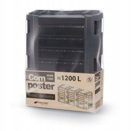 Prosperplast komposteris 1200l juodas 1980x719x826mm 3 segmentai
