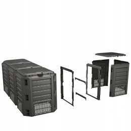 Prosperplast komposteris 1200l juodas 1980x719x826mm 3 segmentai
