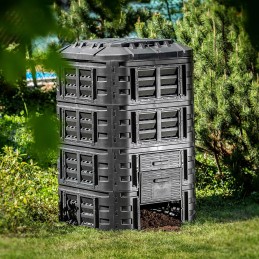 Modulinis sodo komposteris, juodas, ištisus metus, vienos kameros, didelis