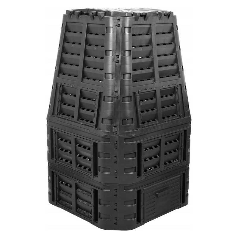 Sodo komposteris 1000l, juodas, vienos kameros