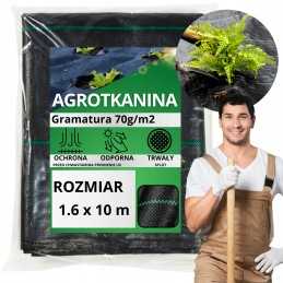 Nuo piktžolių agrotekstilė agrotekstilė 70g juoda 1,6x10m uv 3% raudona sodas
