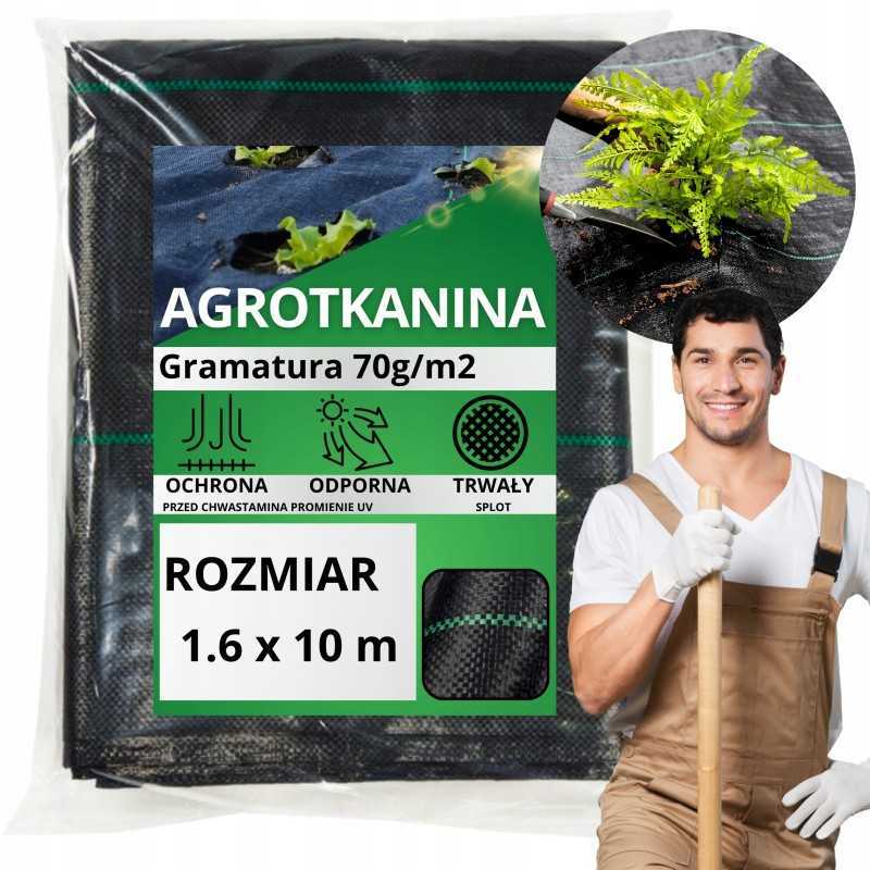 Nuo piktžolių agrotekstilė agrotekstilė 70g juoda 1,6x10m uv 3% raudona sodas
