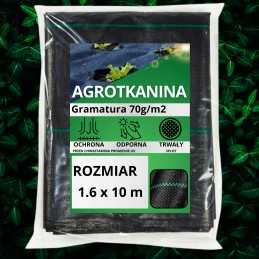 Nuo piktžolių agrotekstilė agrotekstilė 70g juoda 1,6x10m uv 3% raudona sodas