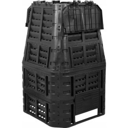 Sodo komposteris 1000l, juodas, vienos kameros