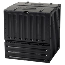 Sodo komposteris 600l, juodas, didelis, su pagrindu