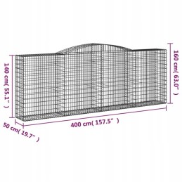 Kaarjas gabioonkorv 400x50x140/160 cm, tsingitud raud