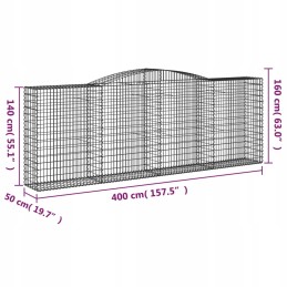 Kaarjas gabioonkorv 400x50x140/160 cm, tsingitud raud