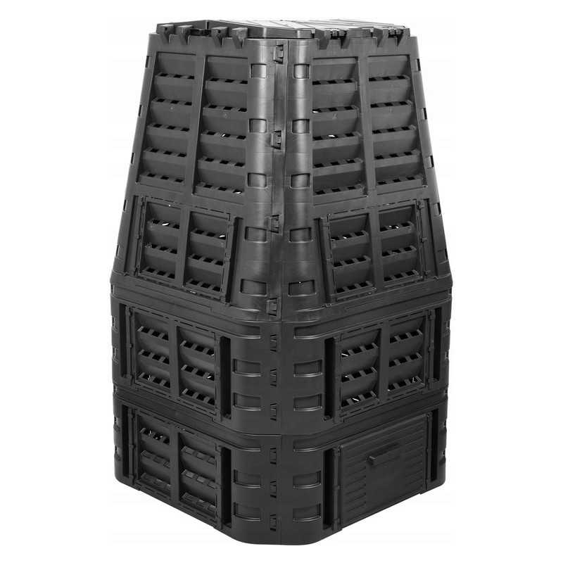 Sodo komposteris 1000l, juodas, vienos kameros