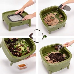 Komposteris namams, butui, virtuvei, balkonui, talpa: 30 litrų