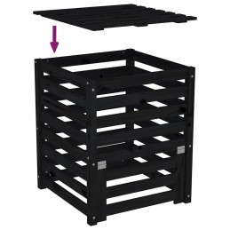 Juodas komposteris 63 5x63 5x77 5 cm medžio masyvo