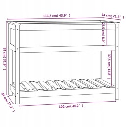 Vidaxl Planter with Shelf Honey Brown 111.5x54x81 cm Pinewood