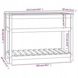 Vidaxl Planter with Shelf Honey Brown 111.5x54x81 cm Pinewood