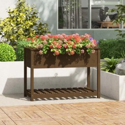 Vidaxl Planter with Shelf Honey Brown 111 5x54x81 cm Pinewood