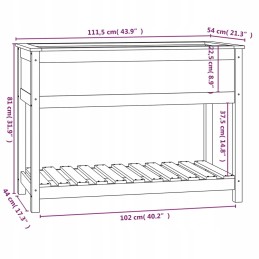 Vidaxl Planter with Shelf Honey Brown 111 5x54x81 cm Pinewood