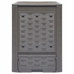 Rudas komposteris 60x60x83 cm 300 l plastikinis rotangas