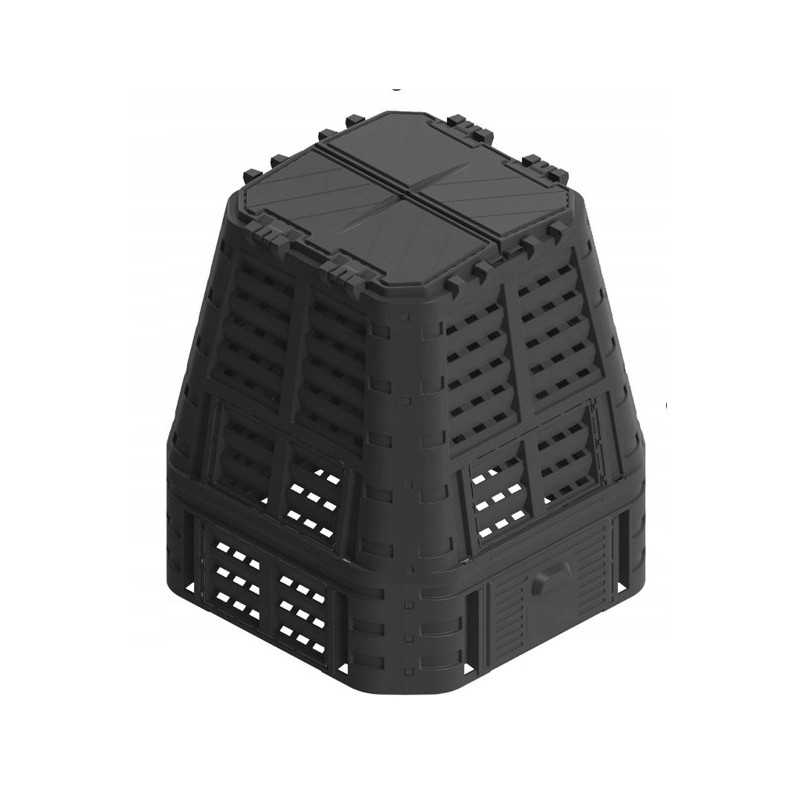 Plastikinis sodo komposteris, juodas, 740 l