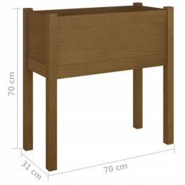 Sodo gėlių vazonas, medaus rudas, 70x31x70 cm, pušies medienos