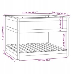 Flowerpot with shelf 1115x1115x81cm pine wood